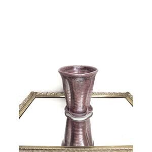 Unique Vintage Purple Gray Signed Pottery Vase